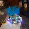 Пластиковая светящаяся LED маска для ночного клуба, маска-полумаска со стразами, маска с перьями, маска для макияжа глаз, венецианская маскарадная маска, товары для вечеринок