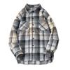 Ретро мужская клетчатая рубашка с длинным рукавом, свободная куртка, мужская и женская рубашка плечом к плечу, большой размер
