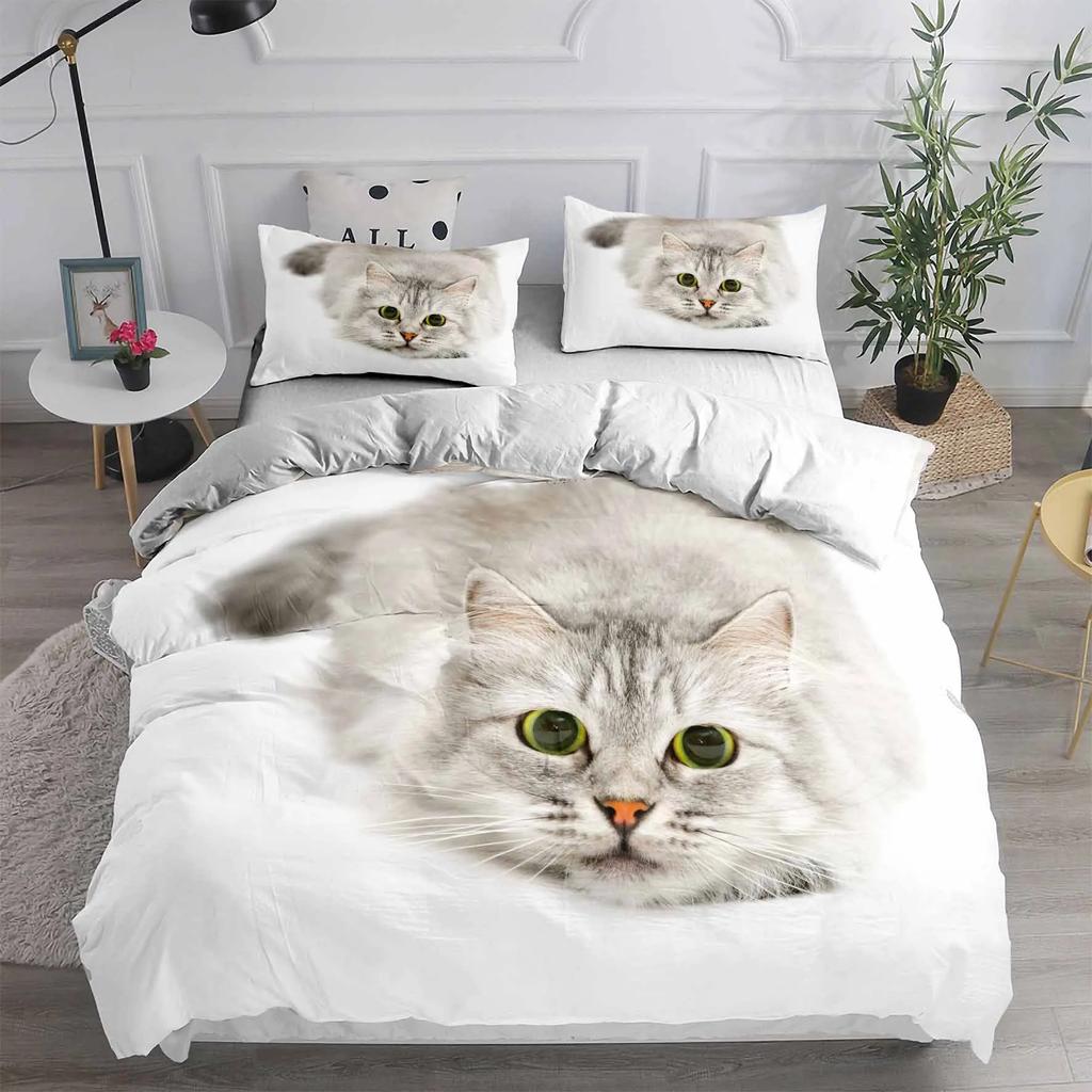 Cartoon Pet Cat Bedding Set Adults Children Winter Duvet Cover Sets Kids,twin Full Queen King Bedroom Set Home Housse De Couette