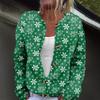 Женский модный вязаный кардиган на пуговицах с рождественским принтом и длинным рукавом