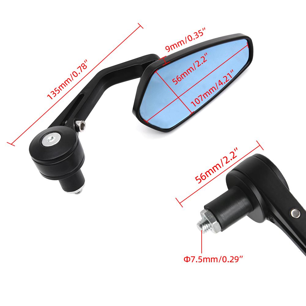 Зеркало на руль мотоцикла 7/8'' 22 мм, зеркало заднего вида для Honda CB1000R CB650 CB500F Moto Ducati Aprilia Victor