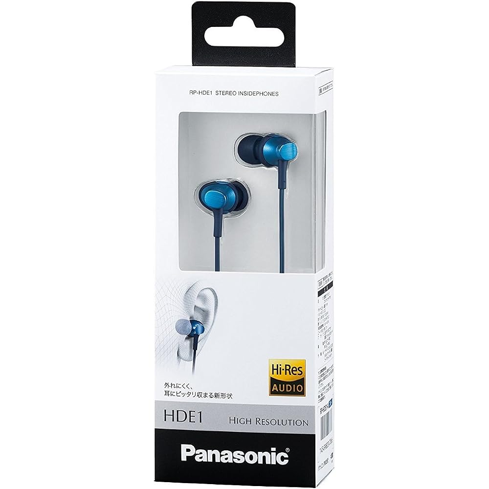 Panasonic High-Resolution In-Ear Headphones, Blue, RP-HDE1-A