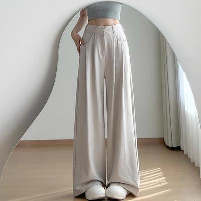 Костюм Широкие брюки Женские летние тонкие новые с высокой талией свободные и тонкие брюки