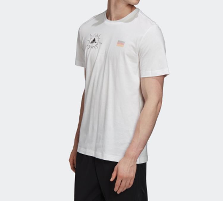 adidas Мужские белые футболки для футбола, умеренный прямой крой, FQ7638