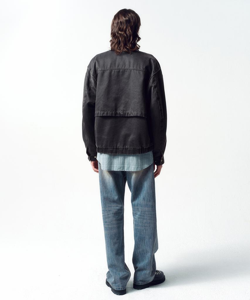 Insilence Washed Paw Leather Jumper Charcoal