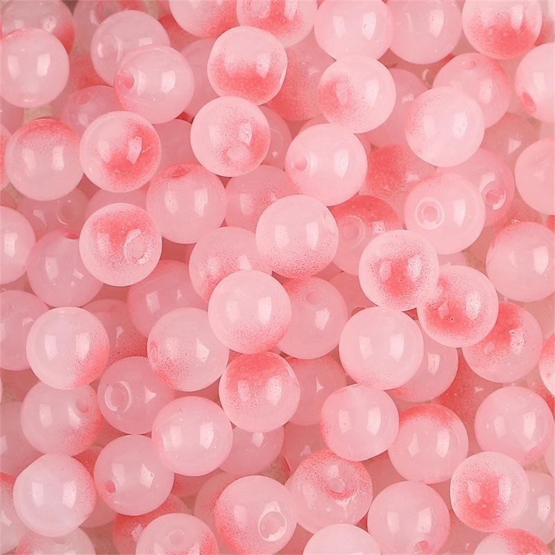 Комплект браслетов из бисера Summer Jelly Gold Glitter: Двойные стеклянные круглые бусины и полусахарные пузырчатые бусины