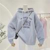 Embroidered Flower Velvet Hooded Sweater - Women's Autumn/Winter Cartoon Anime Design