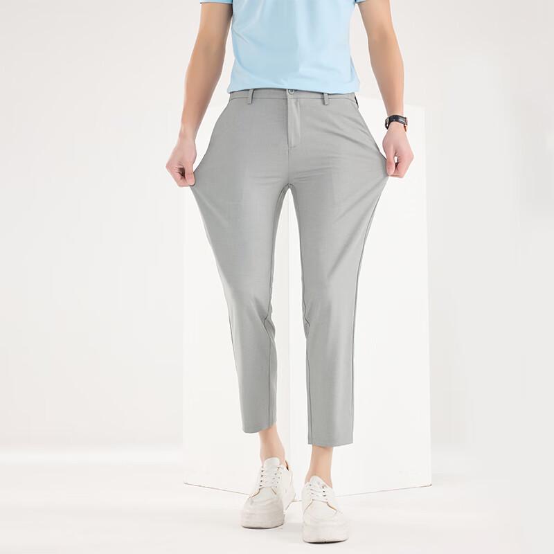 Men's Casual Elastic Waist Cropped Pants