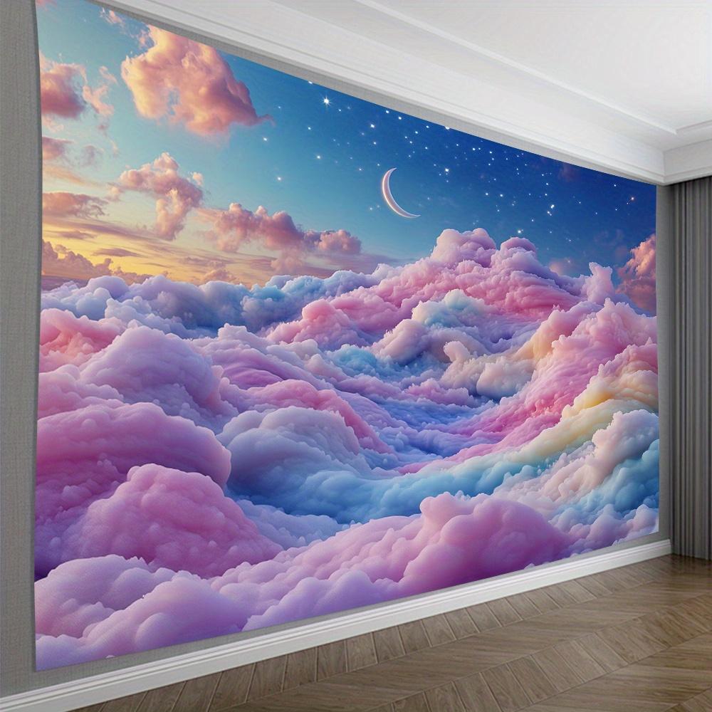 Colorful Clouds Theme Tapestry Polyester 3D Wall Hanging Decoration for Living Room Bedroom Office Creative Gift