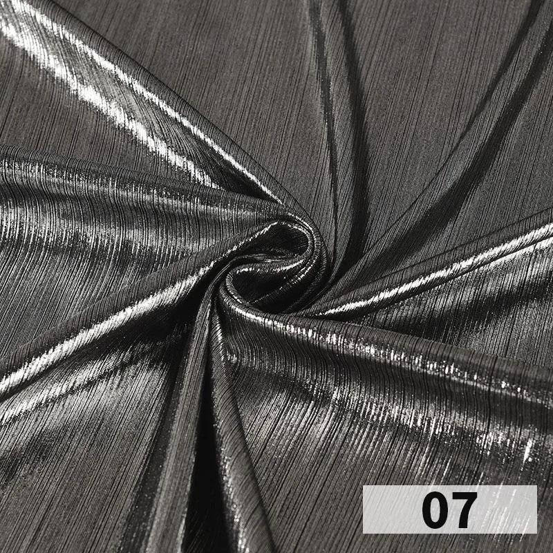 1x1.45 Meter Metallic Gliter Soft Fabric Shiny Gold Silver Fashion High Stretch Bright Silky Cloth for Diy Sewing Dress Fabrics
