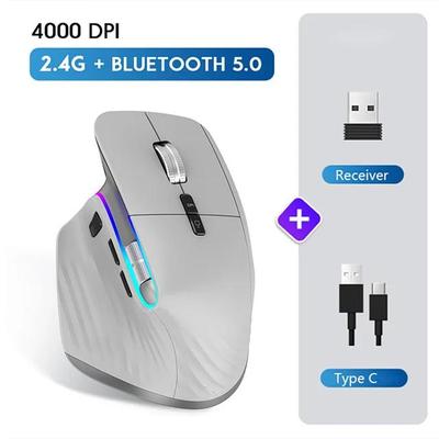 Беспроводная мышь для нескольких устройств, Bluetooth 5,0 и 3,0, 2,4G, беспроводная портативная оптическая мышь, эргономичная правосторонняя компьютерная мышь