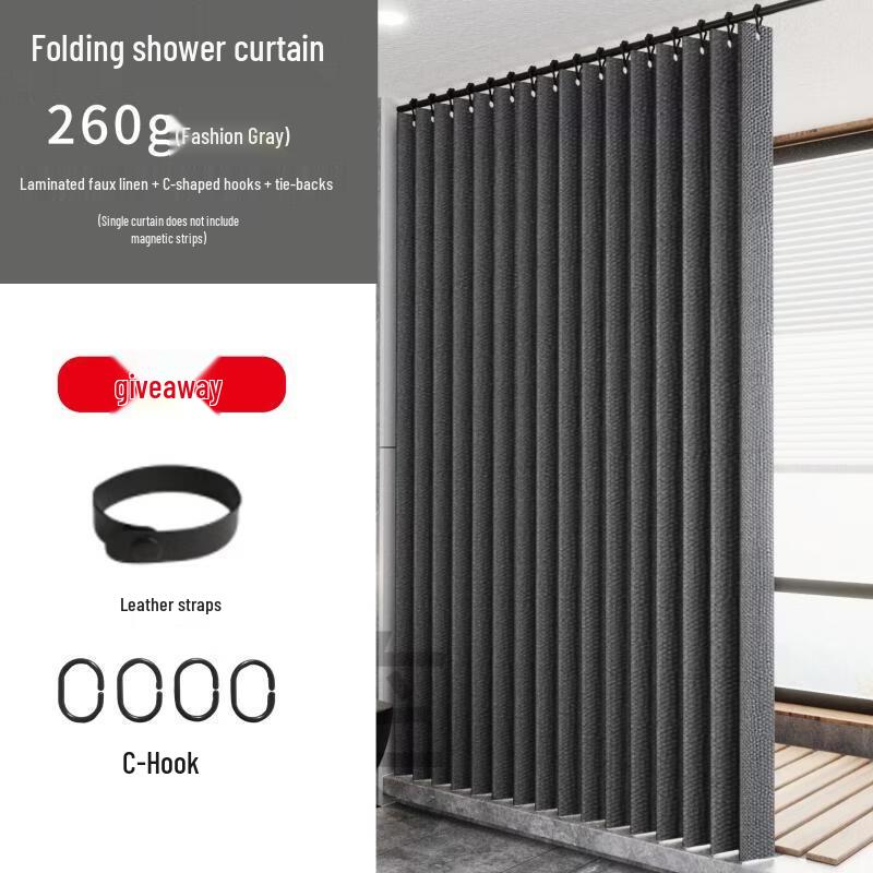 Folding Shower Curtain Partition