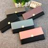 2025 Текстурированные Длинные Женские Кошельки Роскошный Кошелек-Клатч из Натуральной Кожи Двухцветный Кошелек Бифолд Брендовый Стиль Первый Слой Коровьей Кожи Кошелек Без Логотипа