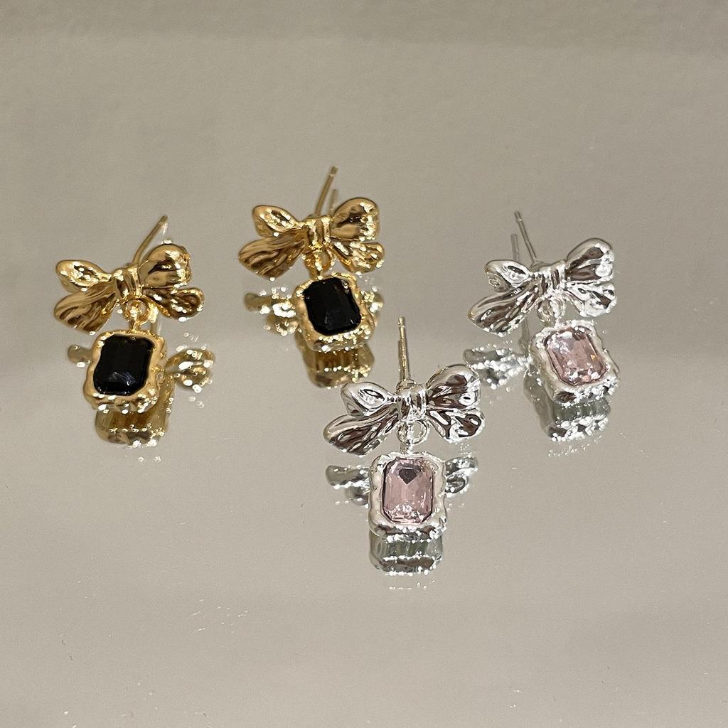 Шикарные серьги-бантики из циркония - модные легкие роскошные аксессуары для ушей 2023 года для женщин