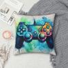 Красочная акварельная наволочка для игрового контроллера, квадратная наволочка, чехол для подушки, наволочка для декоративной подушки, для дома, спальни, автомобиля