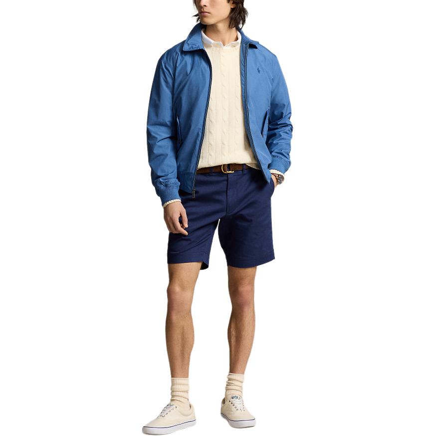 Polo Ralph Lauren Solid Color Polo Collar Logo Embroidered Zip Long Sleeve Jacket Men Jackets Blue MNPOOTW16021331-400