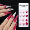 50Pcs Heart Rose Nail Art Decorations Resin Soft Carving Flower Nail Drills Mixed Size Vintage Nail Accessories