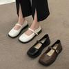 Mary Jane Shallow Mouth Single Shoes Soft Sole Square Head Small Leather Shoes Women's New British Style Loafers Summer with Skirt