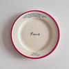 Instagram Ретро Французский Алфавит Керамическая Тарелка 8-дюймовая Плоская Тарелка Десертная Тортовая Западная Тарелка для Завтрака Реквизит для Фуд-фотографии Блюдо