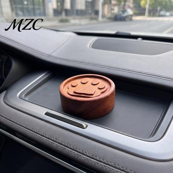 Minimalist Wood Aromatherapy Tool Wooden Essential Oil Diffuser, Cat Paw Horse Engraved Pattern, Round Fragrance Diffuser Pattern Ornament Wood,