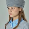 VA Curved Oval Metal Blended Beret Gray