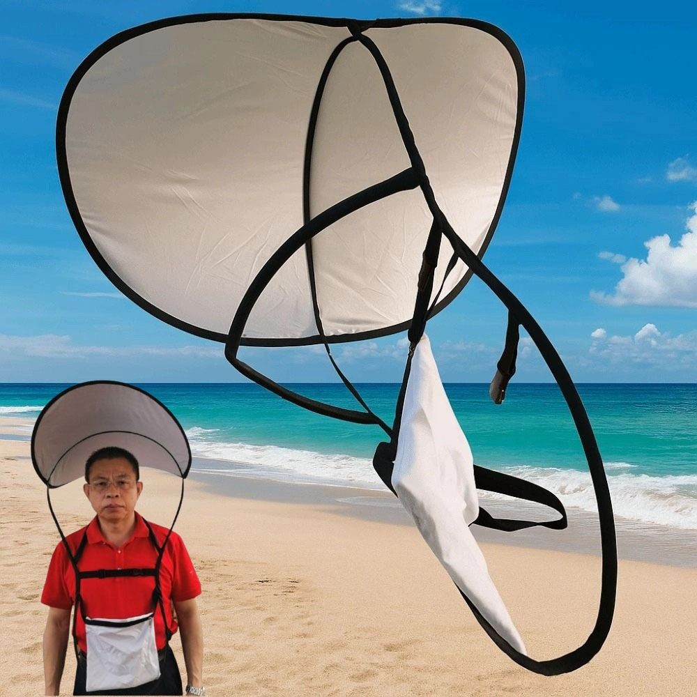 Large Fishing Umbrella Hat Foldable Sun Shade Caps Fishing Cap Backpack Sunshade Board  Hiking