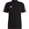 Adidas Striped Brand Logo Crew Neck Soccer Jersey Men Tops Black H60006