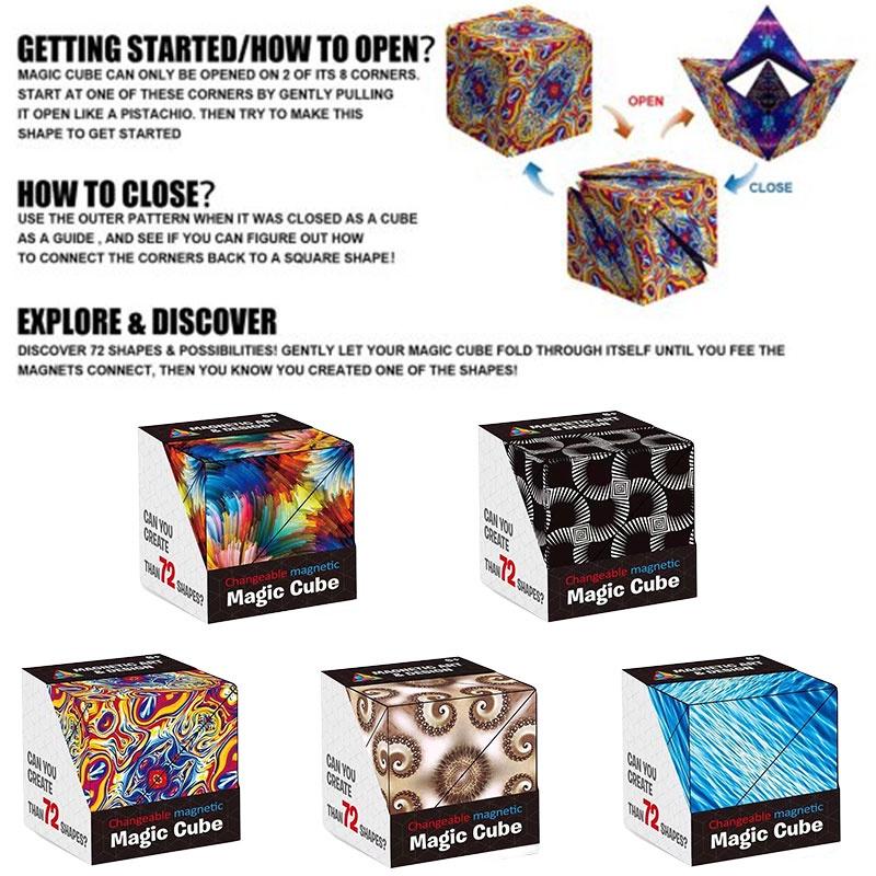 Детская 3D магнитная геометрическая головоломка-куб, трансформируемая и интерактивная