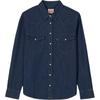 Рубашка женская однобортная однотонная Levis с воротником на пуговицах и длинным рукавом, темно-синяя 86832-0017