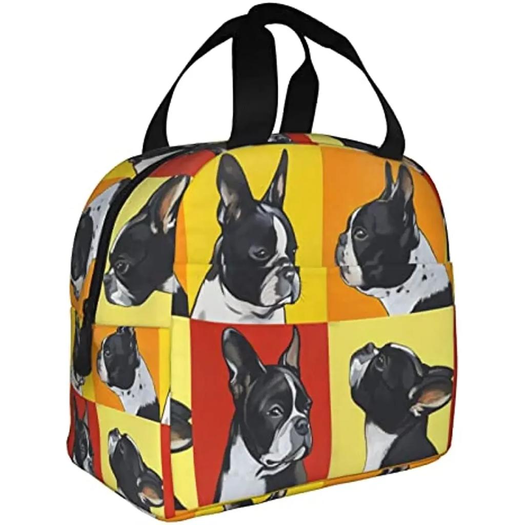 Милый мопс, переносная фольгированная уплотненная изоляционная сумка для обеда, сумка для обеда для женщин, мужчин, детей, многоразовые ланч-боксы для школы, работы, путешествий