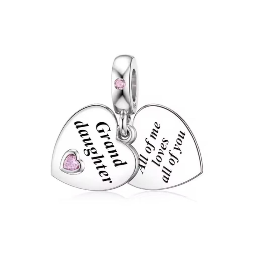 Медный Мать Сестры Дочь Друг Розовое Сердце Формы Шарм Подвеска Подходит Для Оригинального Браслета-Подвески Diy Женские Украшения