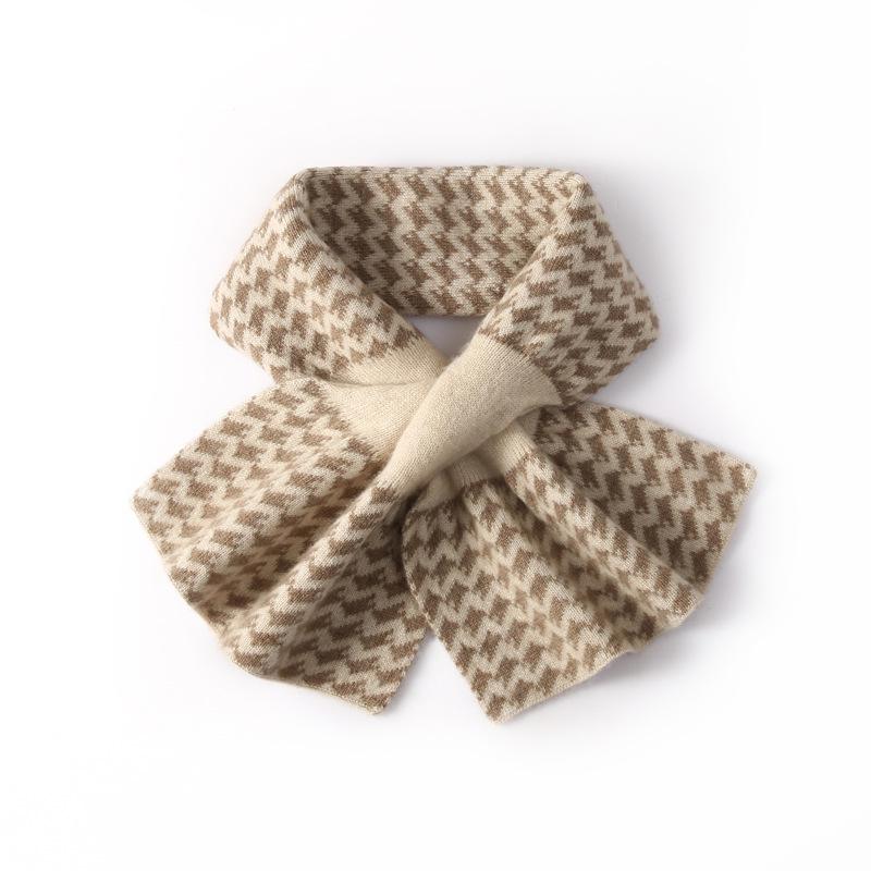 100% Cashmere Plaid Knit Neck Gaiter & Scarf - Soft & Warm