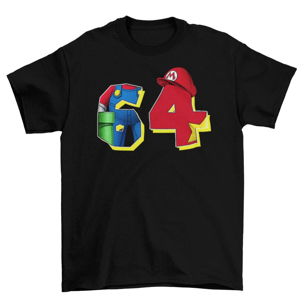Super Mario 64 T-Shirt Mens Unisex Cotton Adult Sizes Mario Old School N64 New