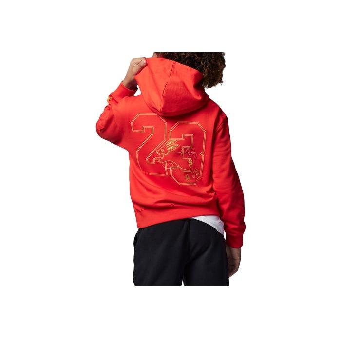 Jordan Cny Series Digital Rabbit Pattern Embroidered Loose Hoodie Kids Hoodies Challenge-Red FJ9648-600