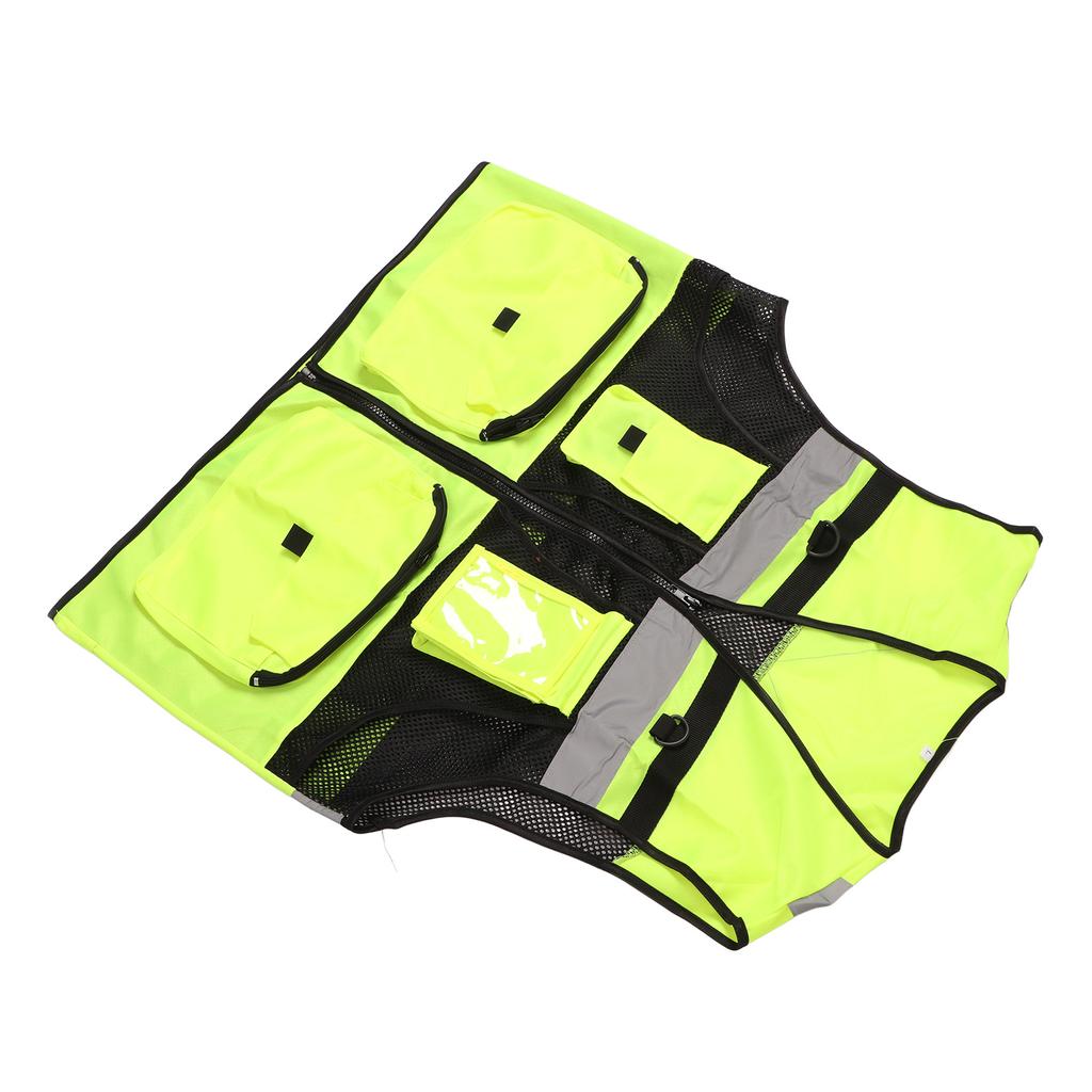 Светоотражающий жилет безопасности, светоотражающий жилет высокой видимости с двумя карманами, размер L, светящийся жилет для