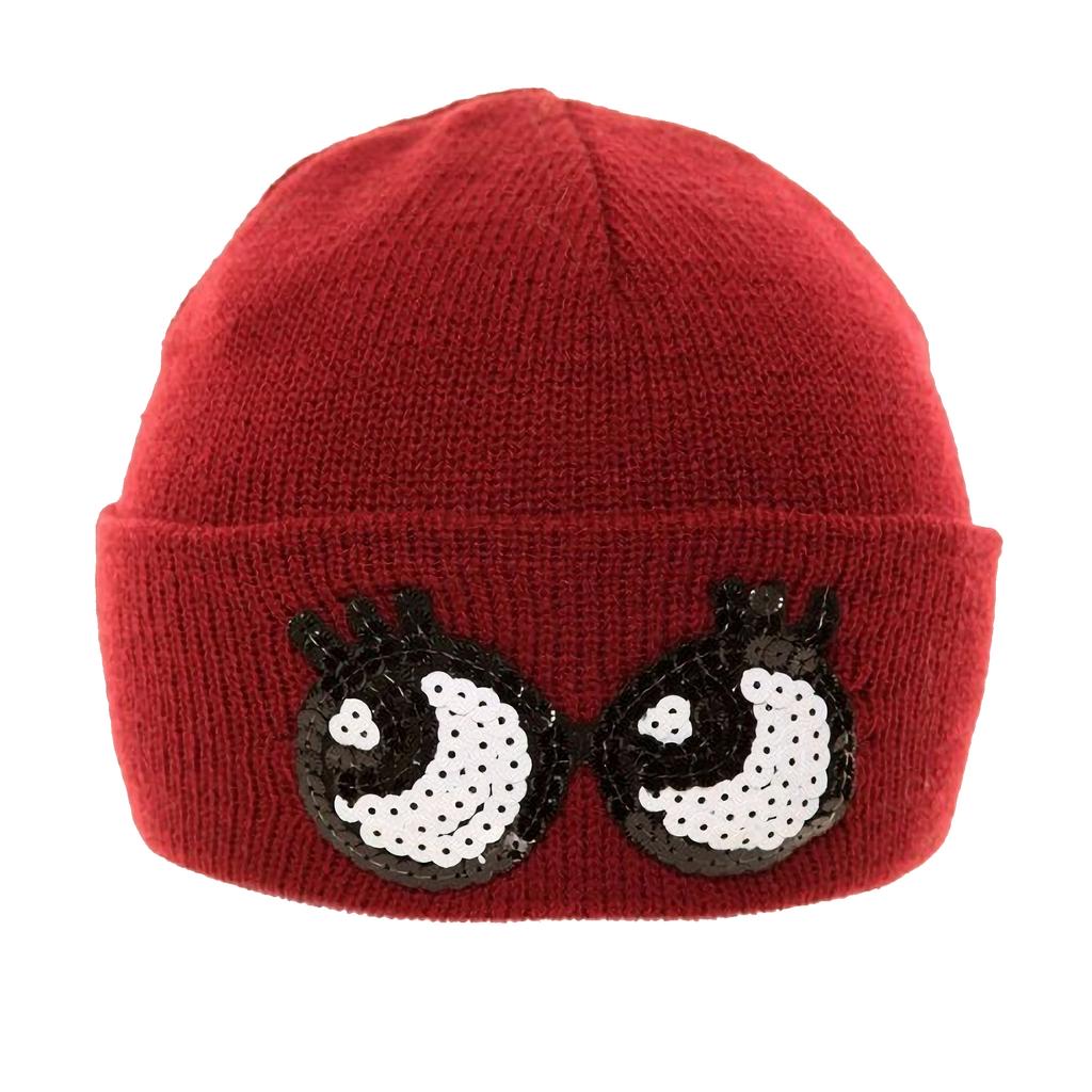 Womens/Ladies Novelty Sequin Eyes Winter Ski Hat