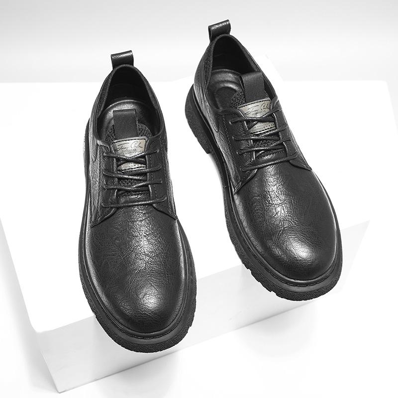 FashionLeather Мужская повседневная обувь на шнуровке, модные роскошные мужские оксфорды, обувь для отдыха в британском стиле, черная мужская обувь для отдыха