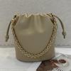 Flame 2024 Lucky Cowhide Drawstring Cloud Bucket Bag - Shoulder & Crossbody