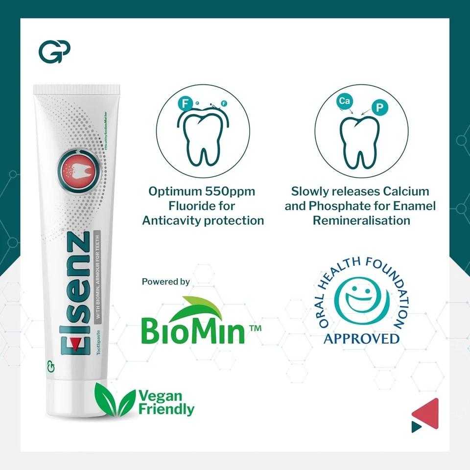 Elsenz Anti Cavity Fluoride Toothpaste 70g (Pack of 4)
