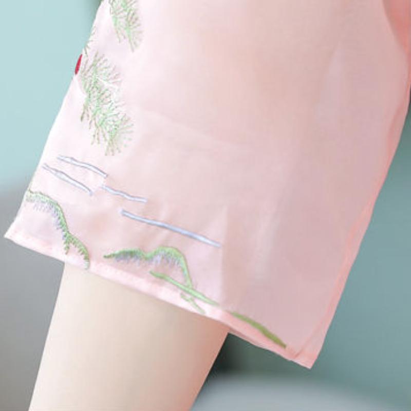 Женское улучшенное платье Cheongsam, элегантное длинное платье с вышивкой в ​​стиле ретро, ​​праздничное платье с цветочным принтом, китайская женская одежда высокого качества