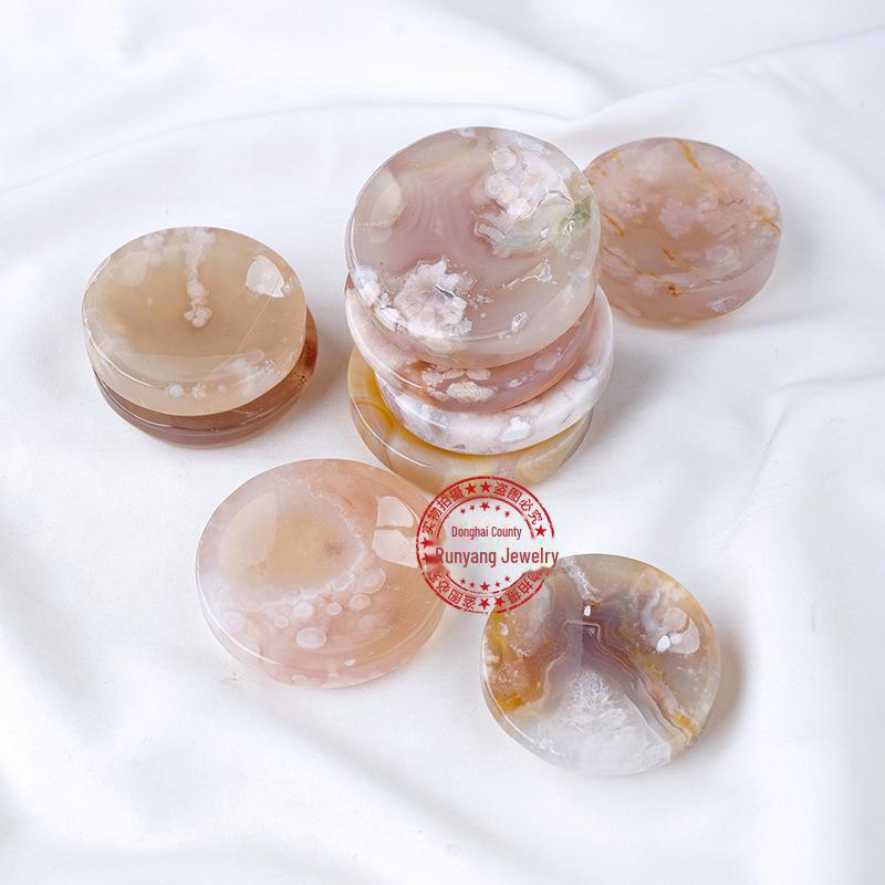 Лунная чаша из натурального белого кристалла - круглый камень для медитации и энергии