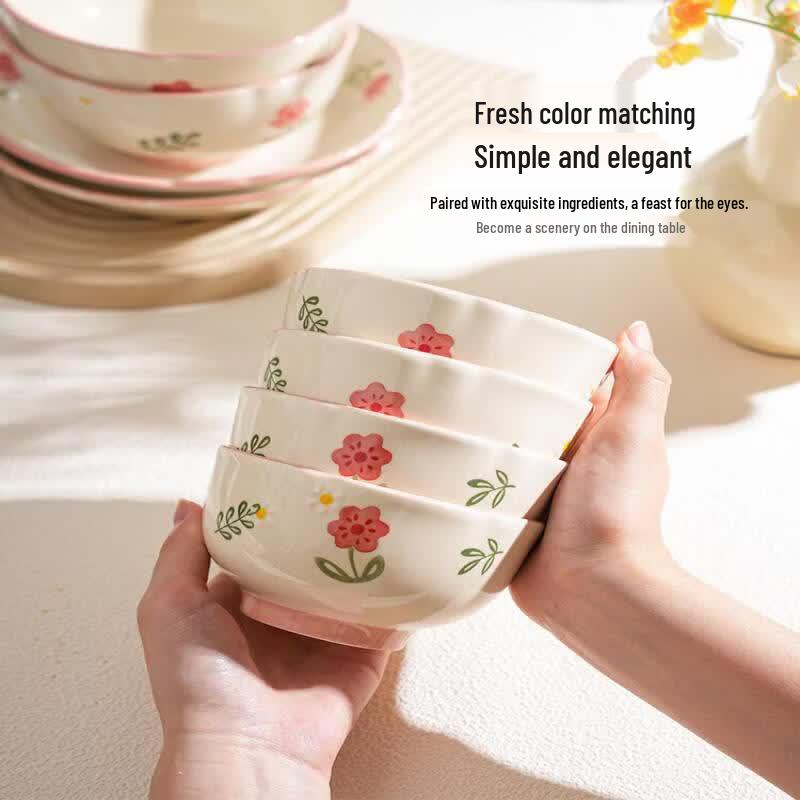 Свежая керамическая миска для риса и супа Qiwei
