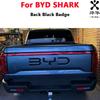 For BYD Shark 6 Accessories Black Car Label Sticker Car Front Logo Frame Head Bumper Decor 3D Sticker Cover