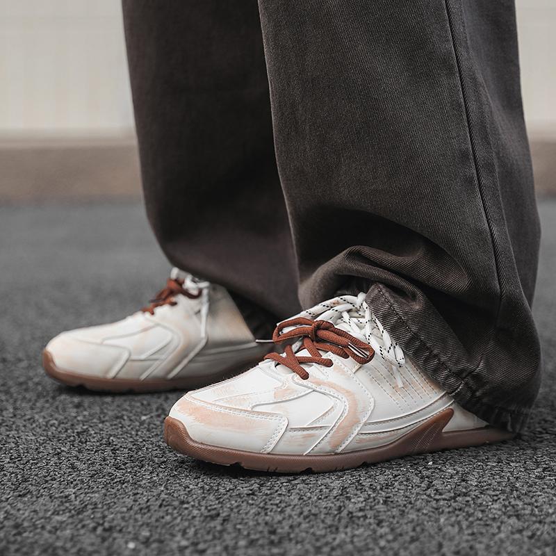 Плоские Мягкие Легкие Винтажные Мужские Кроссовки Новая Осень Дышащие Универсальные На шнуровке Немецкие Тренировочные Туфли