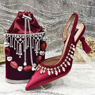 Модная IPPEUM Женские босоножки на высоком каблуке Большой размер 43 Обувь и сумки Комплект со стразами Вечерние сандалии для женщин