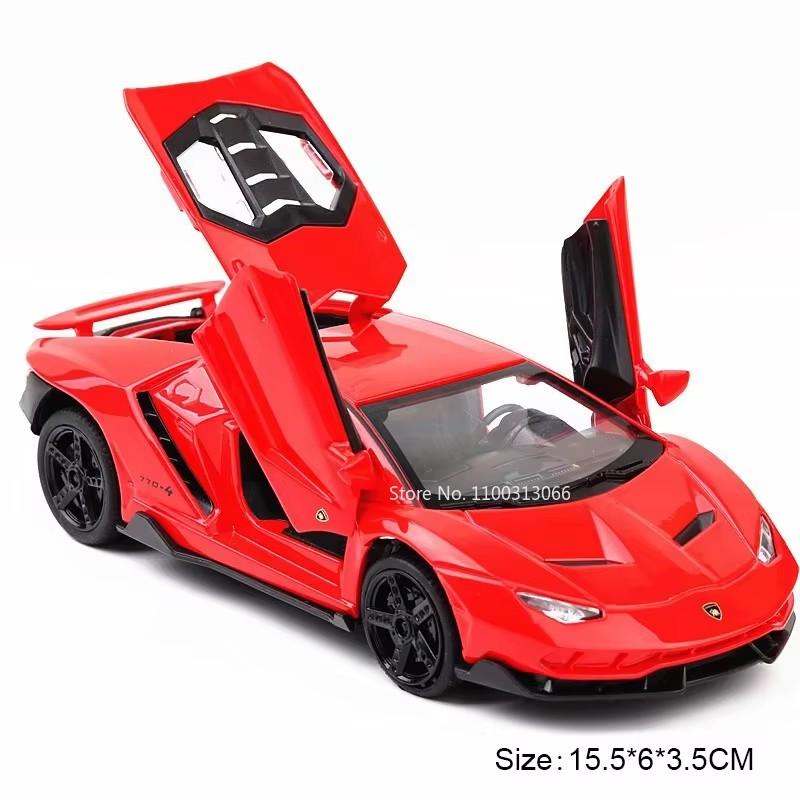 1:32 Lamborghini Lp770-4 Игрушки Модель Спортивные Машины Свет Музыка Резиновые Шины Колесо Транспортного Средства Оттянуть Назад Миниатюрная Машина Детское Украшение Подарки