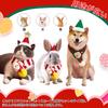 CANPLUS Набор Рождественская Шапка Шарф для Собаки Кошки Одежда для Кошки Одежда для Собаки Мелкие Собаки Защита от Холода Одежда Санты Милые Товары для Питомцев Костюм Подарок