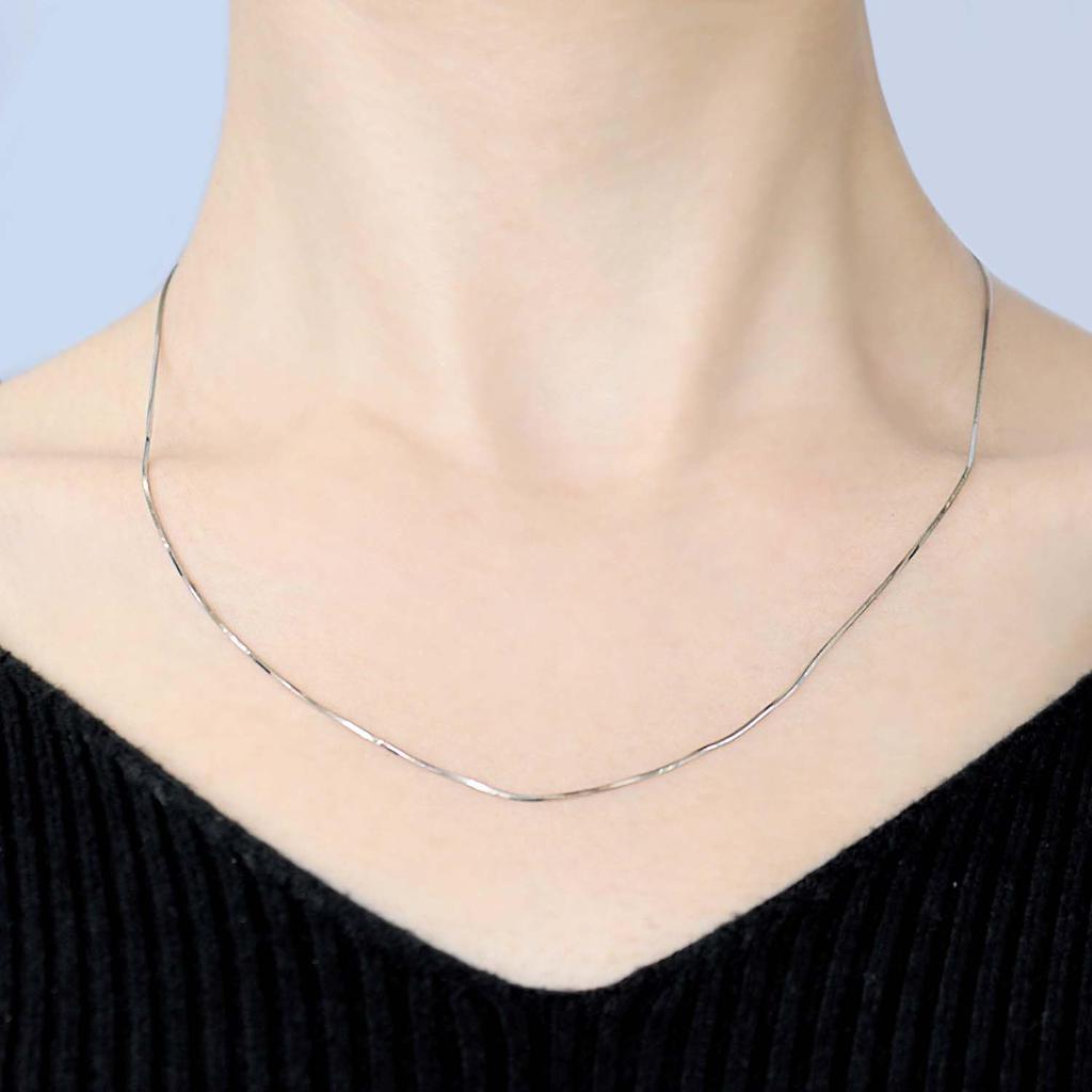 Platinum Chain Necklace Pt850 Snake Width Maximum 45cm Length Adjustable [Lara Christie] 0.7mm Approx. 3.4g Lc97-0023