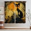 Halloween Cat Children's Room Curtains for Living Room Partition Fabric Curtain Tiebacks Short Window Curtains Home Blinds Curls