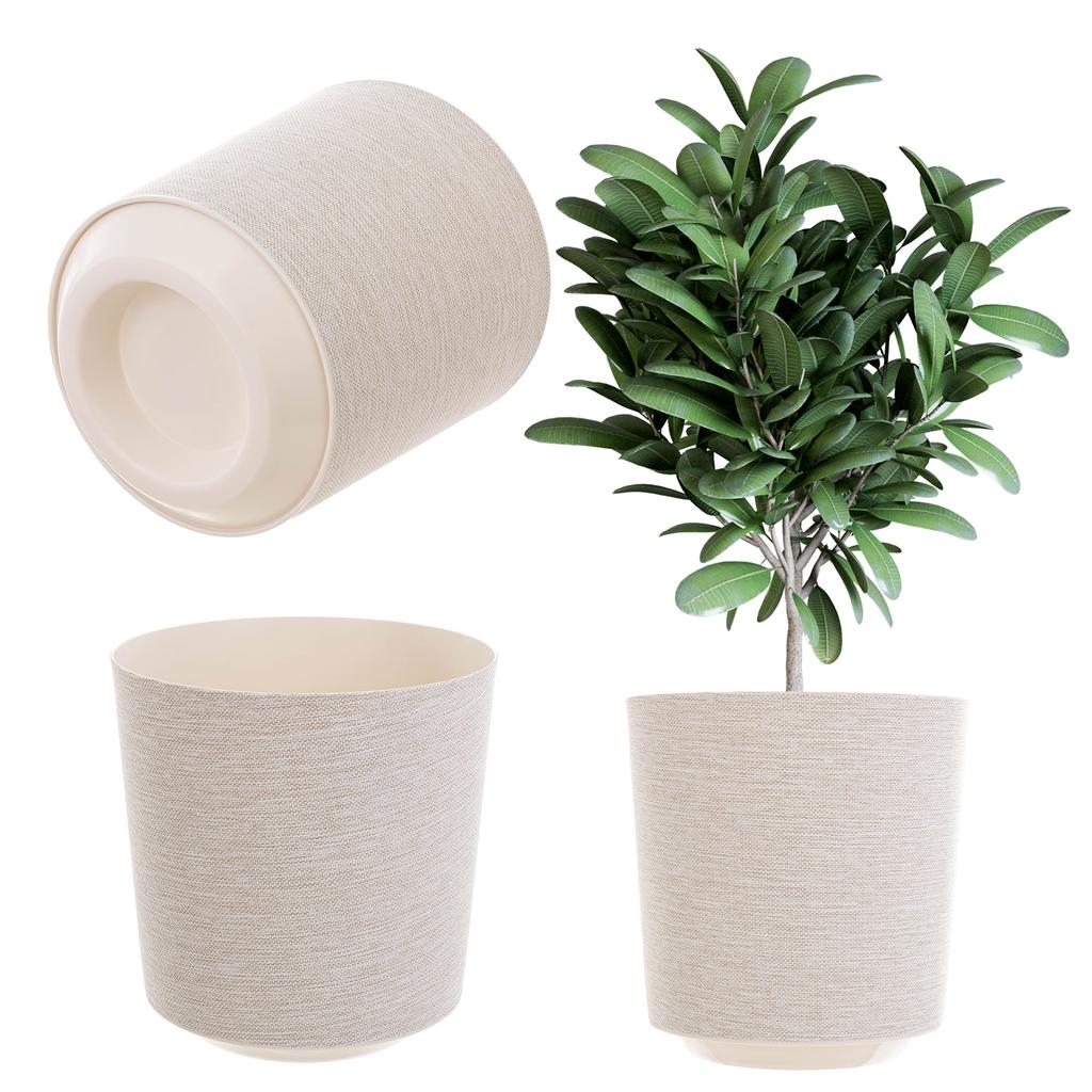 KADAX Doniczka Donica Na Kwiaty Osłonka Plastikowa Kwietnik 19cm Taupe